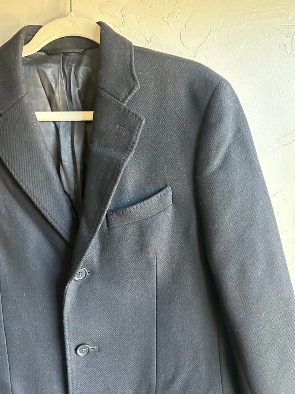 Banana Republic Italian Wool Blazer‎ Black Minimalist Tailored Coat M Business